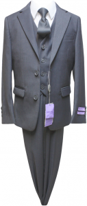 BOYS 5PC. SUIT (CHARCOAL) 2121304-5